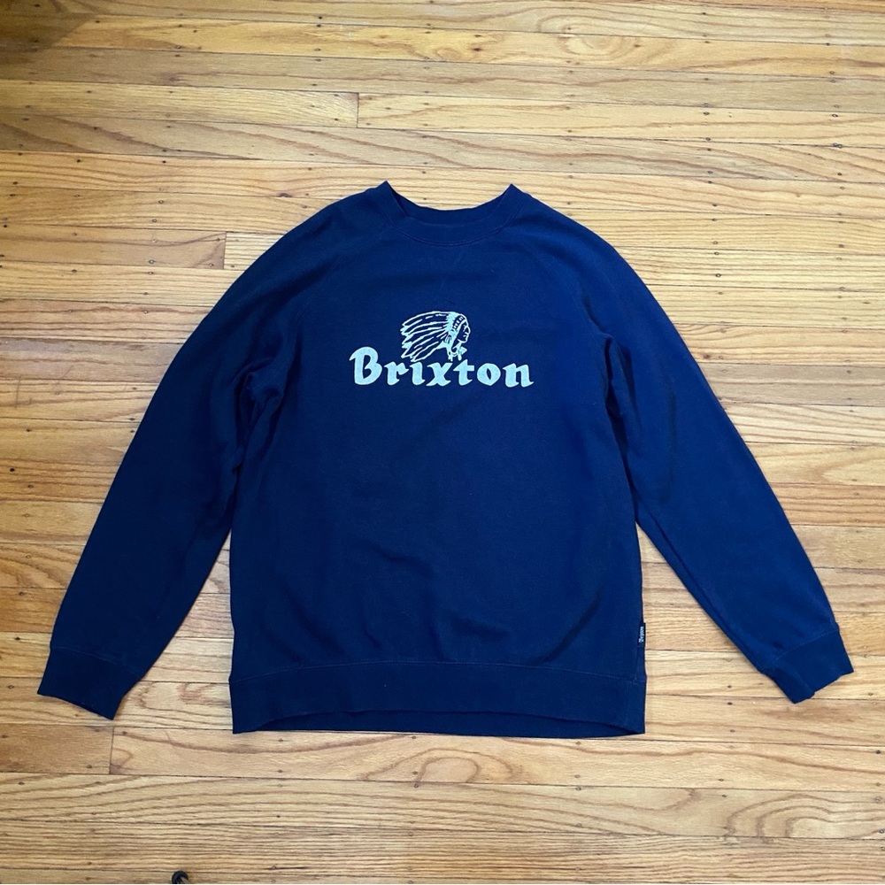 Mens “Brixton” Long Sleeve Sweater Crewneck (Size Medium)